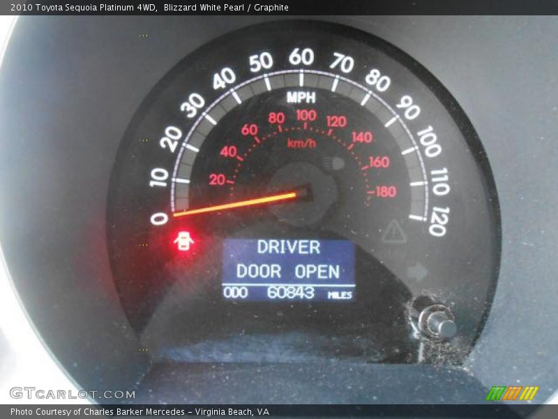 Blizzard White Pearl / Graphite 2010 Toyota Sequoia Platinum 4WD