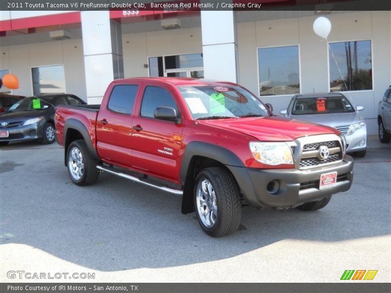Barcelona Red Metallic / Graphite Gray 2011 Toyota Tacoma V6 PreRunner Double Cab