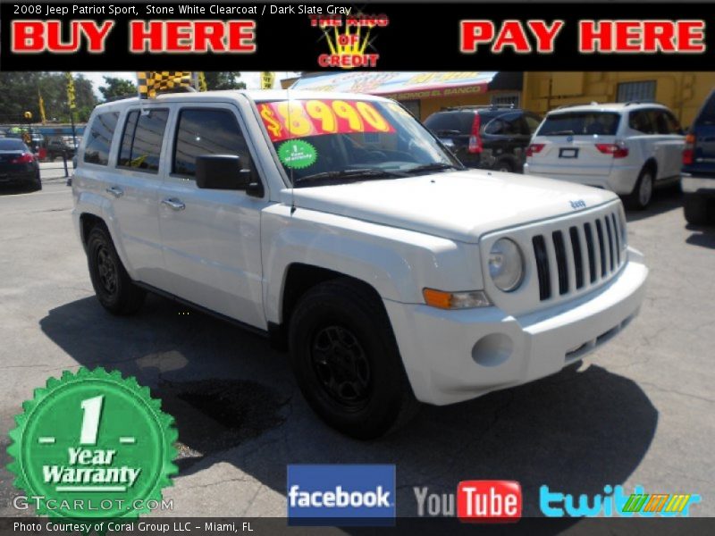 Stone White Clearcoat / Dark Slate Gray 2008 Jeep Patriot Sport