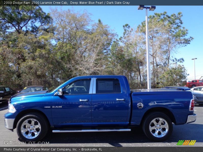Deep Water Blue Pearl / Dark Slate Gray 2009 Dodge Ram 1500 Laramie Crew Cab