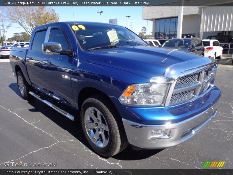 Deep Water Blue Pearl / Dark Slate Gray 2009 Dodge Ram 1500 Laramie Crew Cab