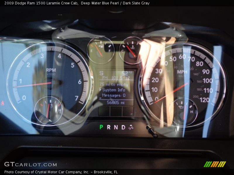 Deep Water Blue Pearl / Dark Slate Gray 2009 Dodge Ram 1500 Laramie Crew Cab