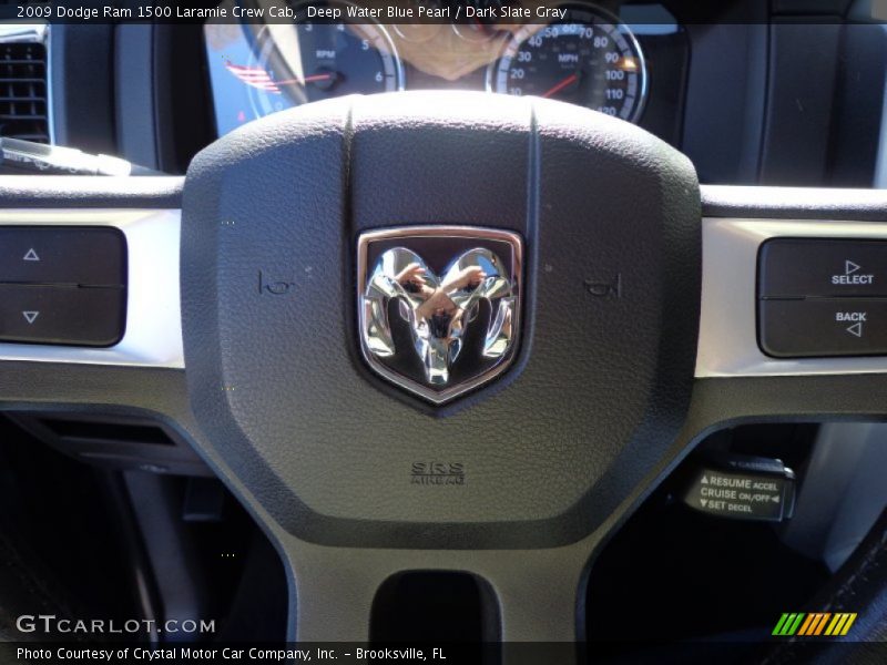 Deep Water Blue Pearl / Dark Slate Gray 2009 Dodge Ram 1500 Laramie Crew Cab