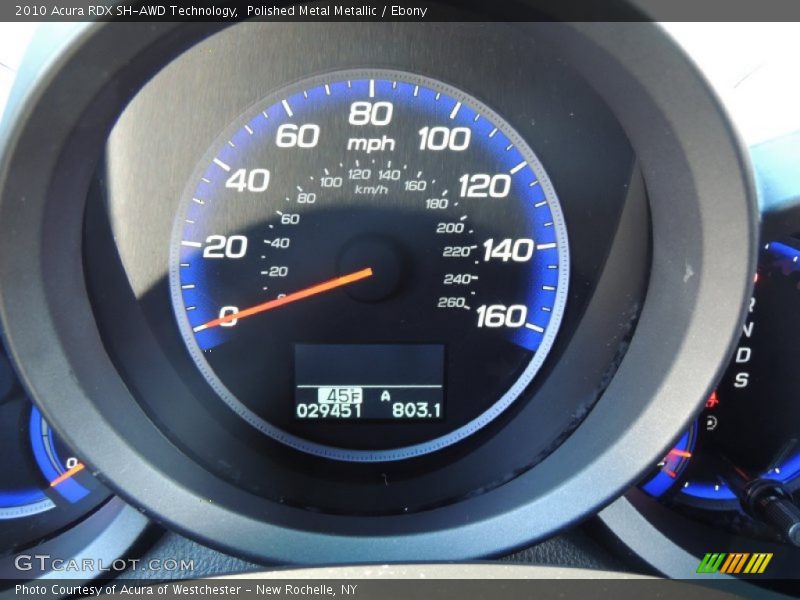 Polished Metal Metallic / Ebony 2010 Acura RDX SH-AWD Technology