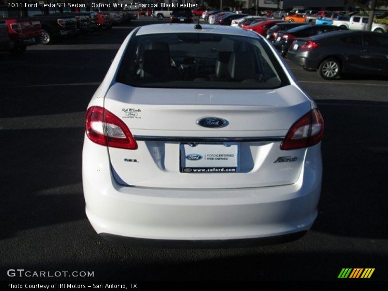 Oxford White / Charcoal Black Leather 2011 Ford Fiesta SEL Sedan