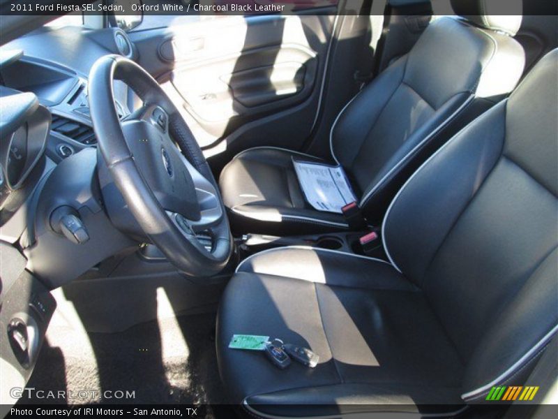 Oxford White / Charcoal Black Leather 2011 Ford Fiesta SEL Sedan
