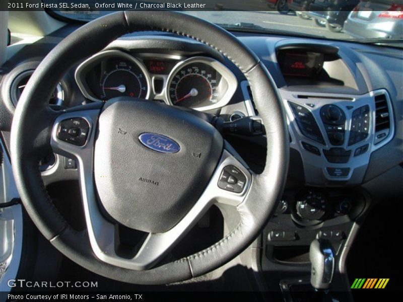 Oxford White / Charcoal Black Leather 2011 Ford Fiesta SEL Sedan