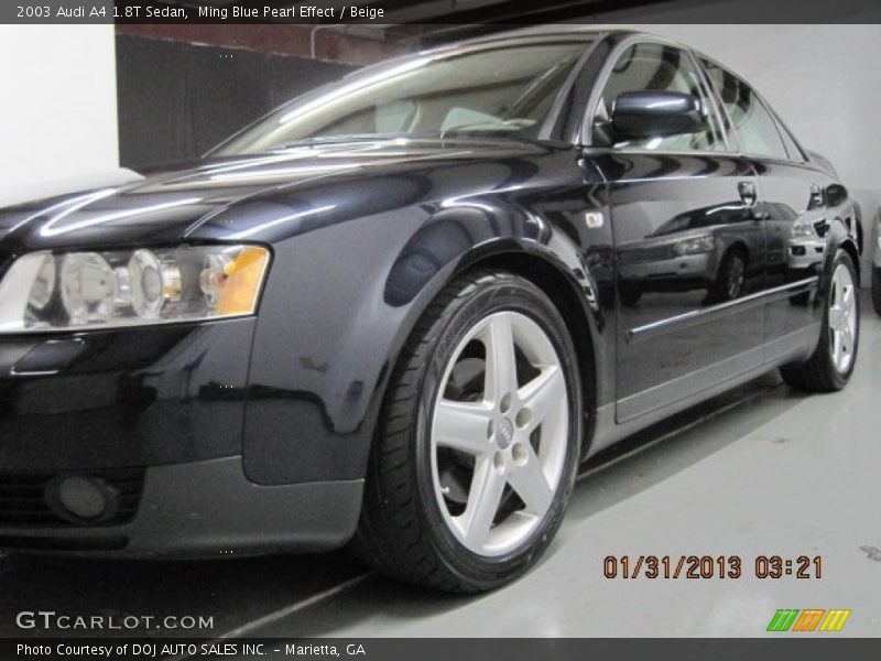 Ming Blue Pearl Effect / Beige 2003 Audi A4 1.8T Sedan