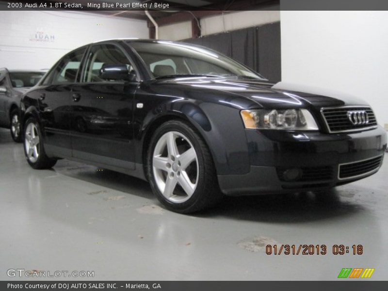 Ming Blue Pearl Effect / Beige 2003 Audi A4 1.8T Sedan