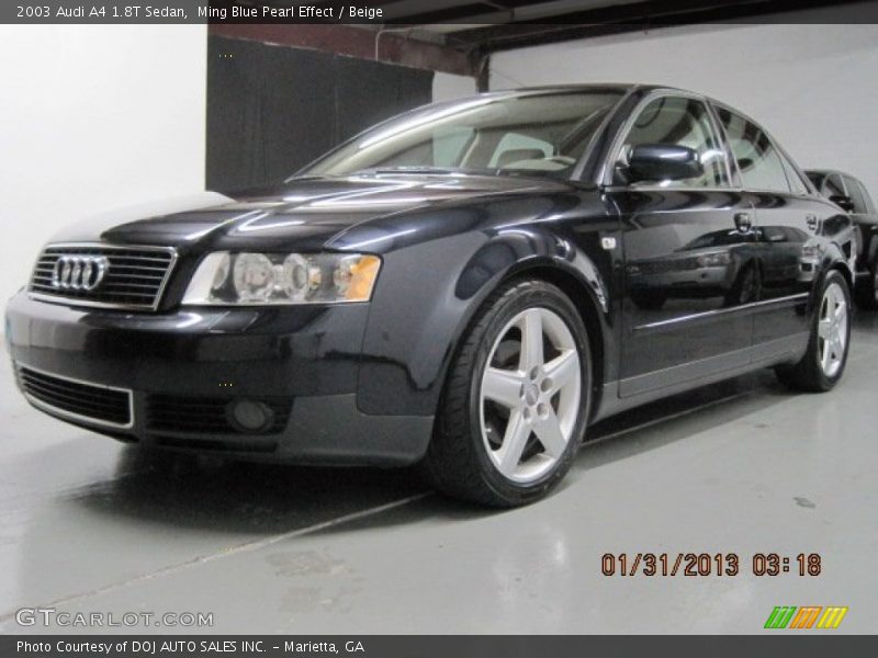 Ming Blue Pearl Effect / Beige 2003 Audi A4 1.8T Sedan