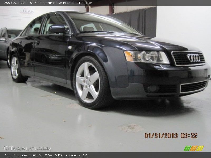 Ming Blue Pearl Effect / Beige 2003 Audi A4 1.8T Sedan