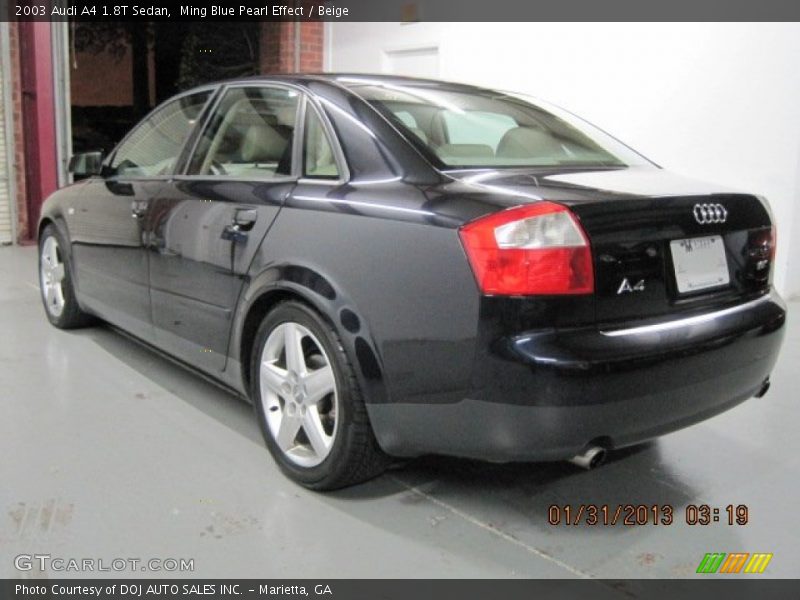 Ming Blue Pearl Effect / Beige 2003 Audi A4 1.8T Sedan