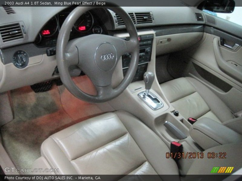 Ming Blue Pearl Effect / Beige 2003 Audi A4 1.8T Sedan