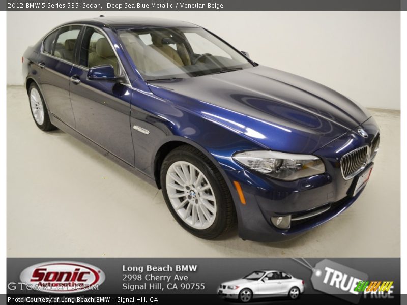 Deep Sea Blue Metallic / Venetian Beige 2012 BMW 5 Series 535i Sedan