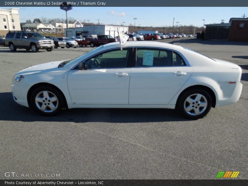 White / Titanium Gray 2008 Chevrolet Malibu LS Sedan
