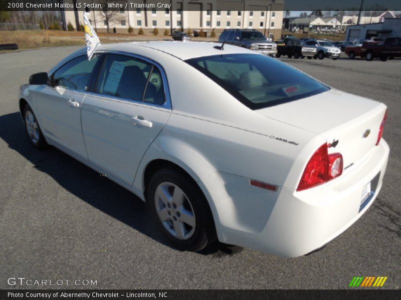 White / Titanium Gray 2008 Chevrolet Malibu LS Sedan