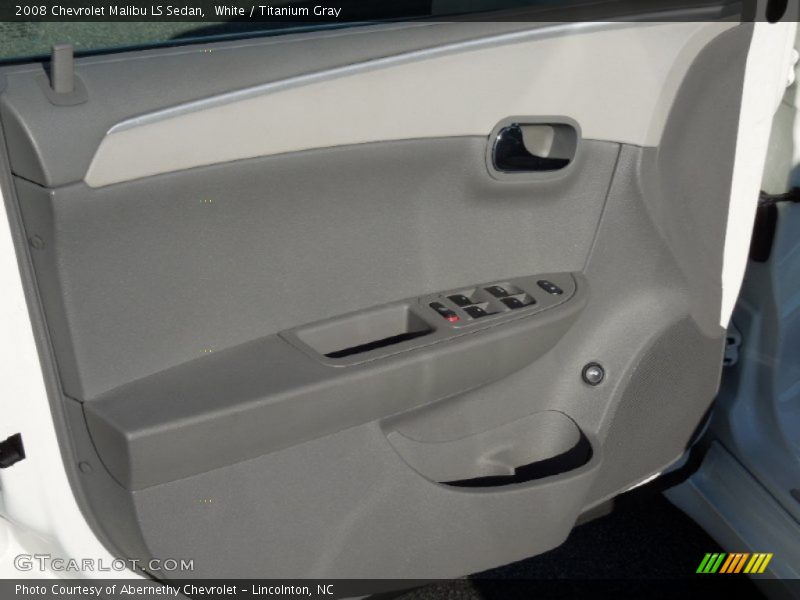 White / Titanium Gray 2008 Chevrolet Malibu LS Sedan