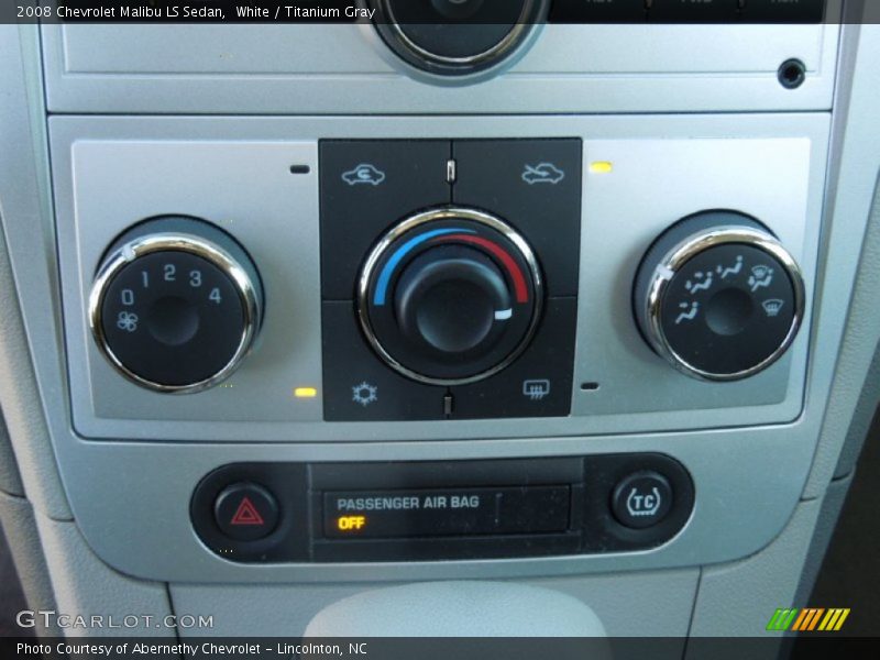 White / Titanium Gray 2008 Chevrolet Malibu LS Sedan