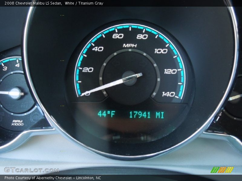 White / Titanium Gray 2008 Chevrolet Malibu LS Sedan