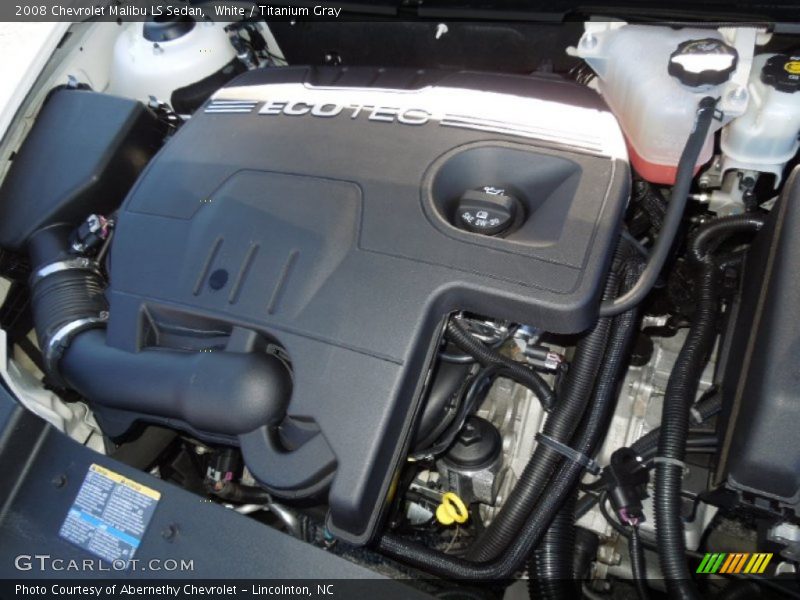 White / Titanium Gray 2008 Chevrolet Malibu LS Sedan