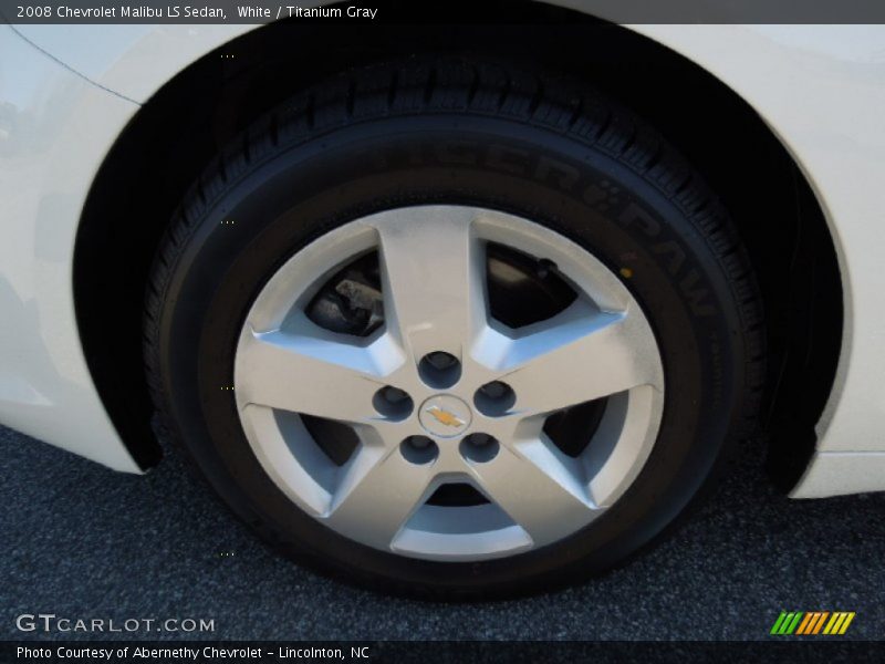 White / Titanium Gray 2008 Chevrolet Malibu LS Sedan