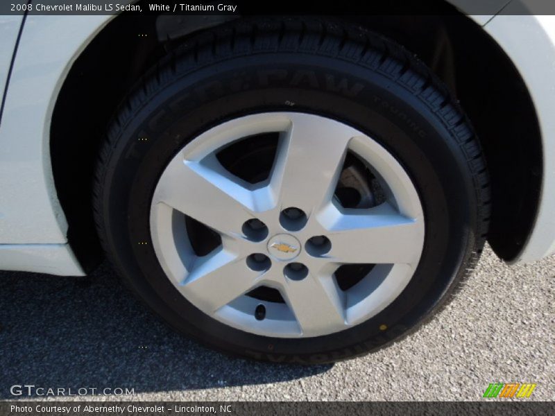 White / Titanium Gray 2008 Chevrolet Malibu LS Sedan