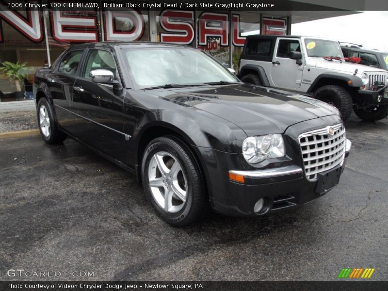 Brilliant Black Crystal Pearl / Dark Slate Gray/Light Graystone 2006 Chrysler 300 C HEMI AWD