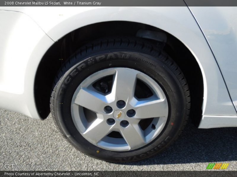 White / Titanium Gray 2008 Chevrolet Malibu LS Sedan