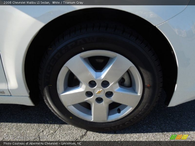 White / Titanium Gray 2008 Chevrolet Malibu LS Sedan