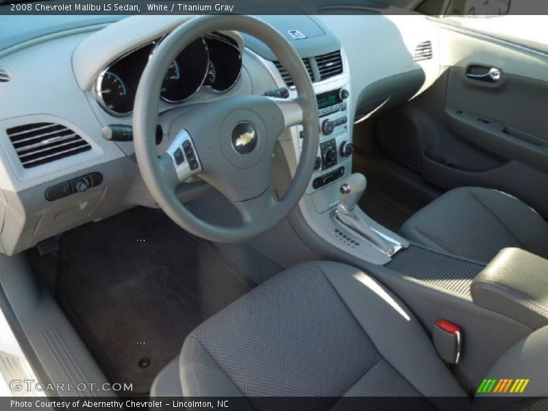 White / Titanium Gray 2008 Chevrolet Malibu LS Sedan