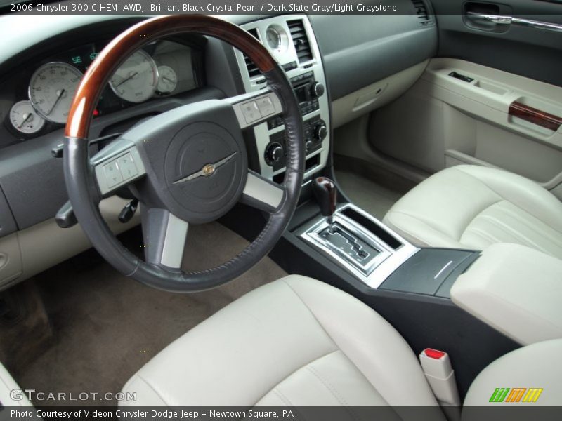 Brilliant Black Crystal Pearl / Dark Slate Gray/Light Graystone 2006 Chrysler 300 C HEMI AWD