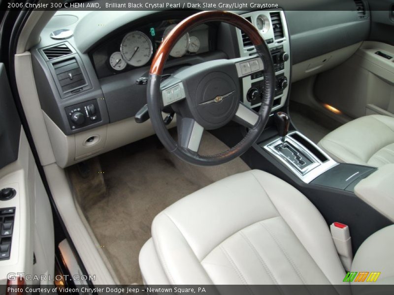 Brilliant Black Crystal Pearl / Dark Slate Gray/Light Graystone 2006 Chrysler 300 C HEMI AWD
