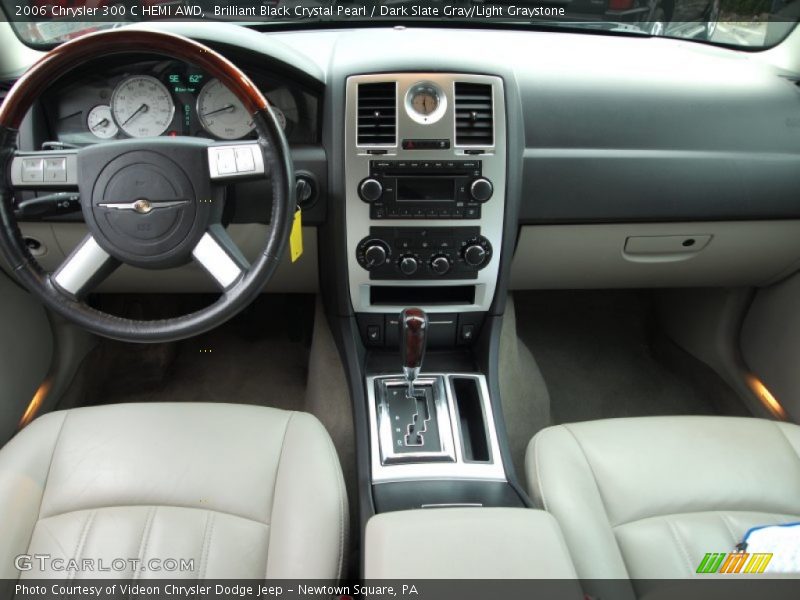 Brilliant Black Crystal Pearl / Dark Slate Gray/Light Graystone 2006 Chrysler 300 C HEMI AWD