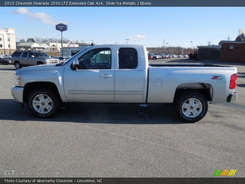 Silver Ice Metallic / Ebony 2013 Chevrolet Silverado 1500 LTZ Extended Cab 4x4