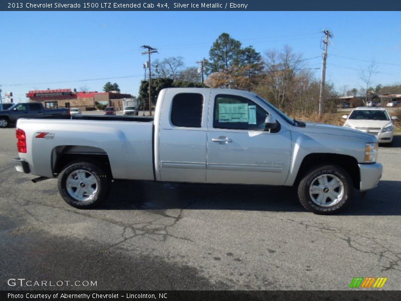 Silver Ice Metallic / Ebony 2013 Chevrolet Silverado 1500 LTZ Extended Cab 4x4