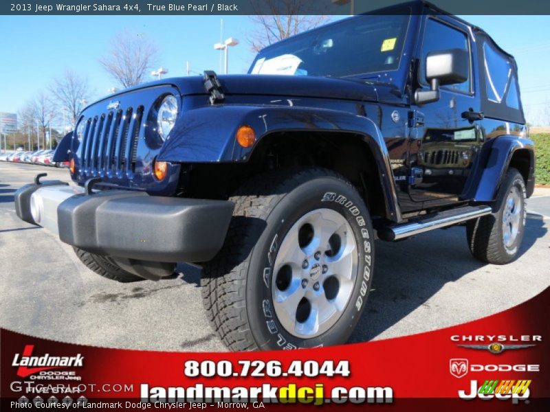 True Blue Pearl / Black 2013 Jeep Wrangler Sahara 4x4