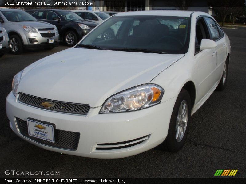 Summit White / Ebony 2012 Chevrolet Impala LS