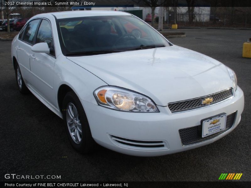 Summit White / Ebony 2012 Chevrolet Impala LS