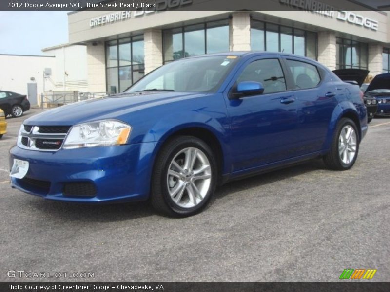 Blue Streak Pearl / Black 2012 Dodge Avenger SXT