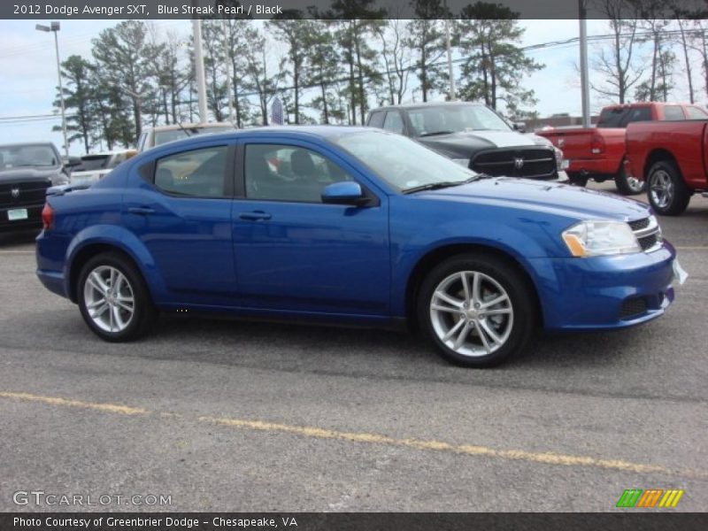 Blue Streak Pearl / Black 2012 Dodge Avenger SXT