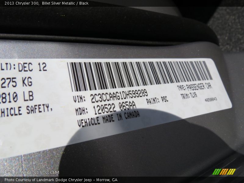 Billet Silver Metallic / Black 2013 Chrysler 300
