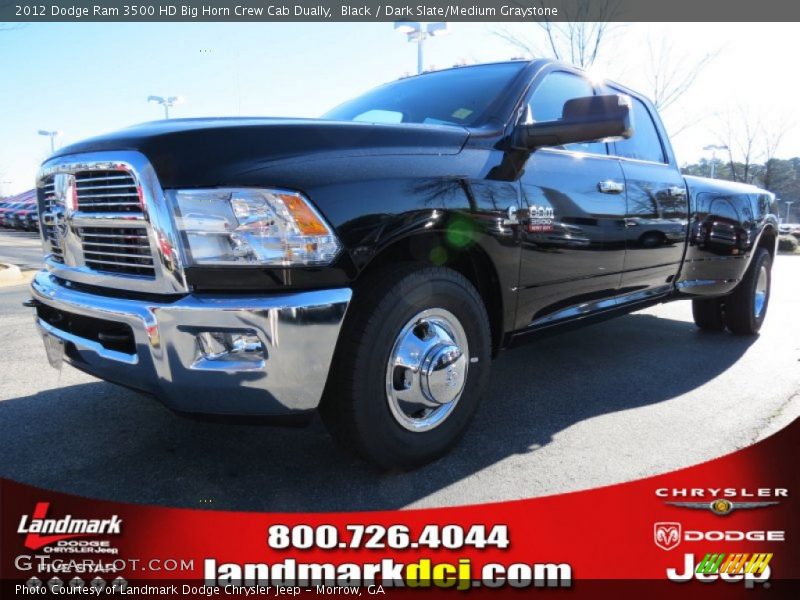 Black / Dark Slate/Medium Graystone 2012 Dodge Ram 3500 HD Big Horn Crew Cab Dually