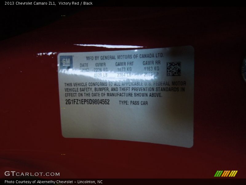 Victory Red / Black 2013 Chevrolet Camaro ZL1