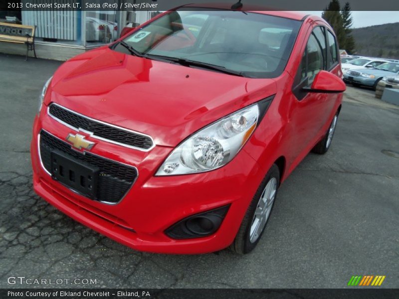 Salsa (Red) / Silver/Silver 2013 Chevrolet Spark LT