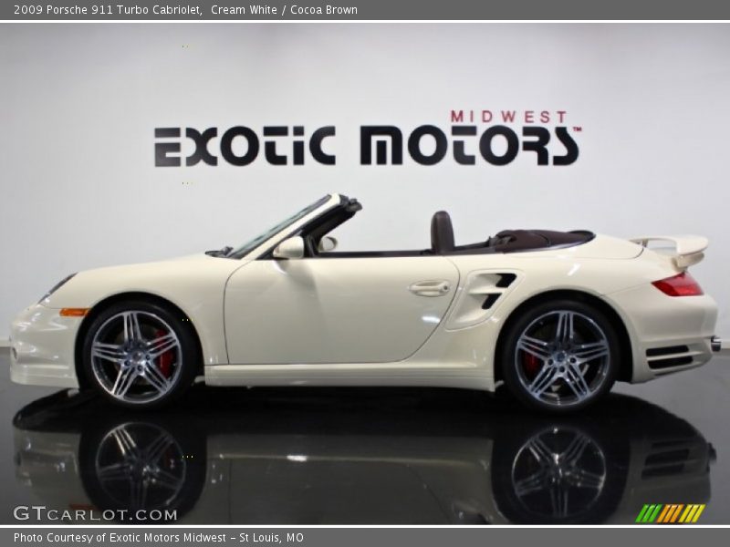 Cream White / Cocoa Brown 2009 Porsche 911 Turbo Cabriolet