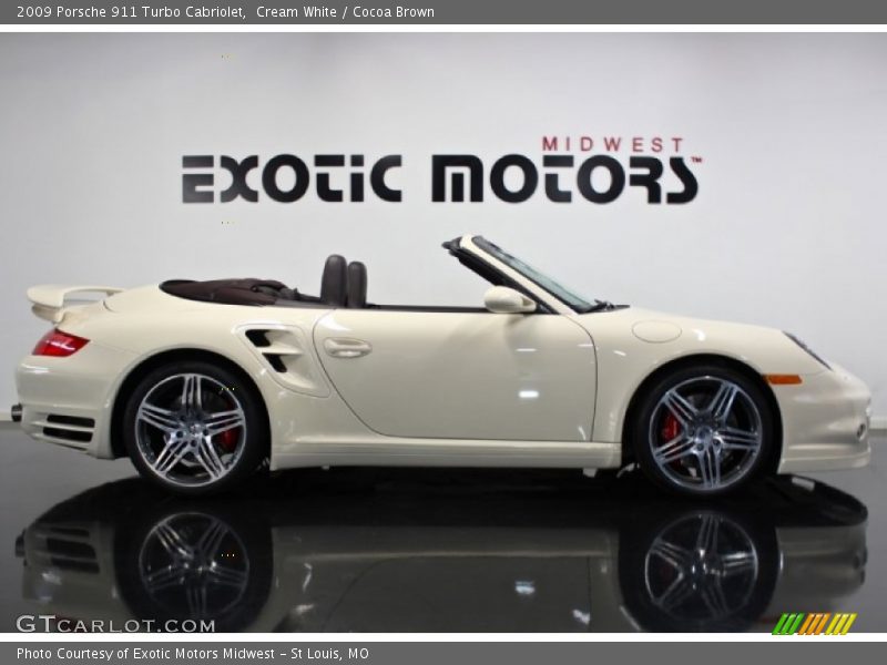 Cream White / Cocoa Brown 2009 Porsche 911 Turbo Cabriolet