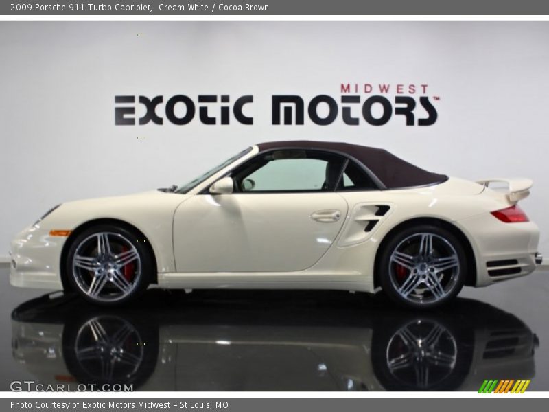 Cream White / Cocoa Brown 2009 Porsche 911 Turbo Cabriolet