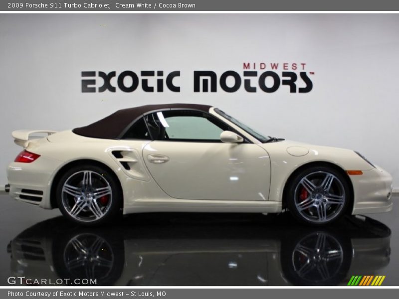 Cream White / Cocoa Brown 2009 Porsche 911 Turbo Cabriolet