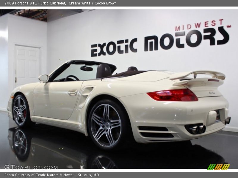 Cream White / Cocoa Brown 2009 Porsche 911 Turbo Cabriolet