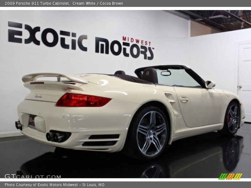 Cream White / Cocoa Brown 2009 Porsche 911 Turbo Cabriolet